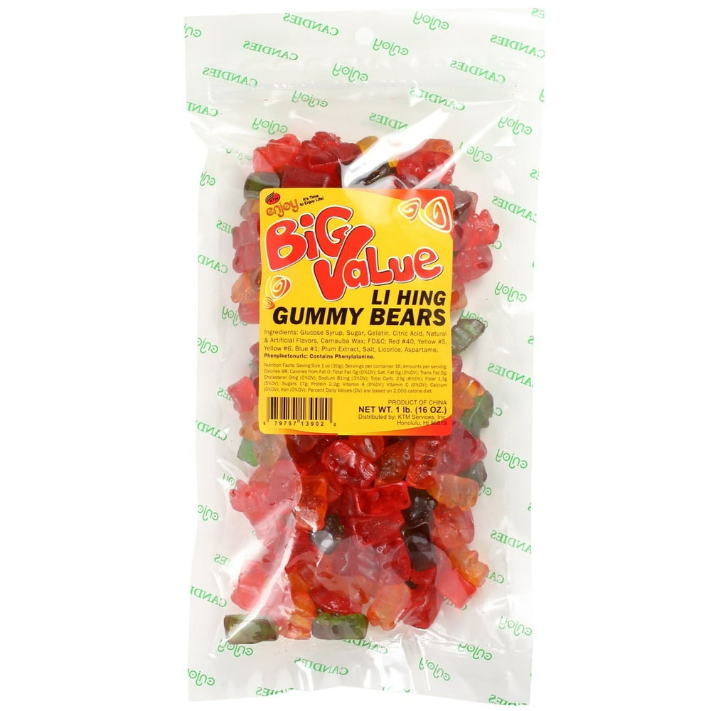 Li Hing Mui Gummy Bears Enjoy Li Hing Gummy Bears, 16 Oz. - Walmart.com - Walmart.com