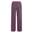 thumbnail image 4 of CENGNIAN Women's Plus Pull On Sweatpants,Cotton Linen Baggy Trousers For Women,Ladies Lightweight Breathable Pants with Pockets,Purple,Size XXL, 4 of 5