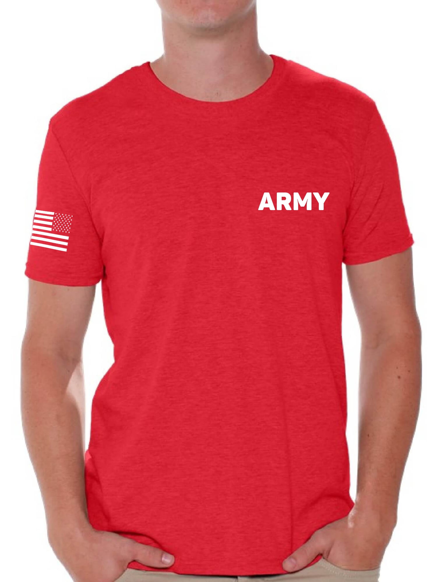 Awkward Styles Army Tshirt for Men Army Shirt with Usa Flag on Sleeve