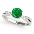 thumbnail image 6 of 1.20 Ct Halo Emerald & Diamond Engagement Rings - Bridal Set - 14K Gold, 6 of 11