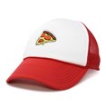 thumbnail image 2 of Dalix Pizza Slice Embroidered Mesh Trucker Hat in Red White, 2 of 3