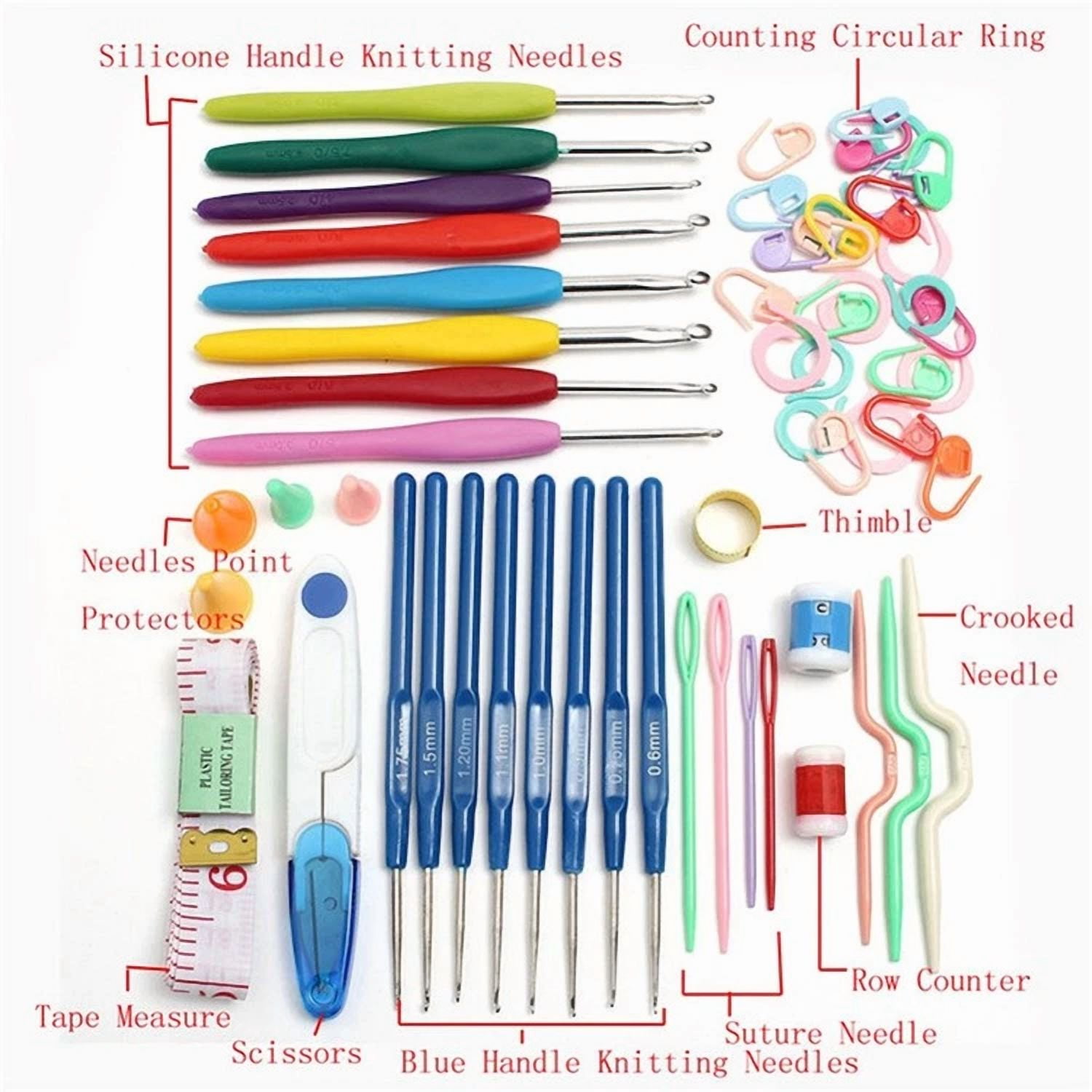 CIRCLE- Crochet Set Handmade Wool Crochet Crochet Tool Set Combination Bag Metal Aluminu