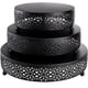 thumbnail image 1 of Juego de 3 soportes para tartas, redondos de metal para tartas, expositores de postres, platos de exhibición de postres, para bodas, fiestas de cumpleaños, celebraciones, postres, color negro, 1 of 5