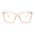 thumbnail image 1 of Womens Oversize Cat Eye Chic Blue Light Filtering Computer Eyeglasses Pink, 1 of 4