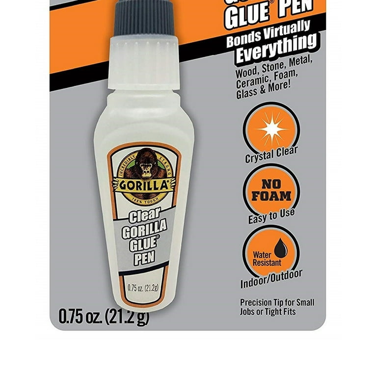Clear Gorilla Glue Pen 0.75 Oz Non Foam Strong Bond Crystal Clear