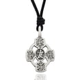 thumbnail image 1 of Chinese Word Celtic Cross Silver Pewter Charm Necklace Pendant Jewelry With Cotton Cord, 1 of 1
