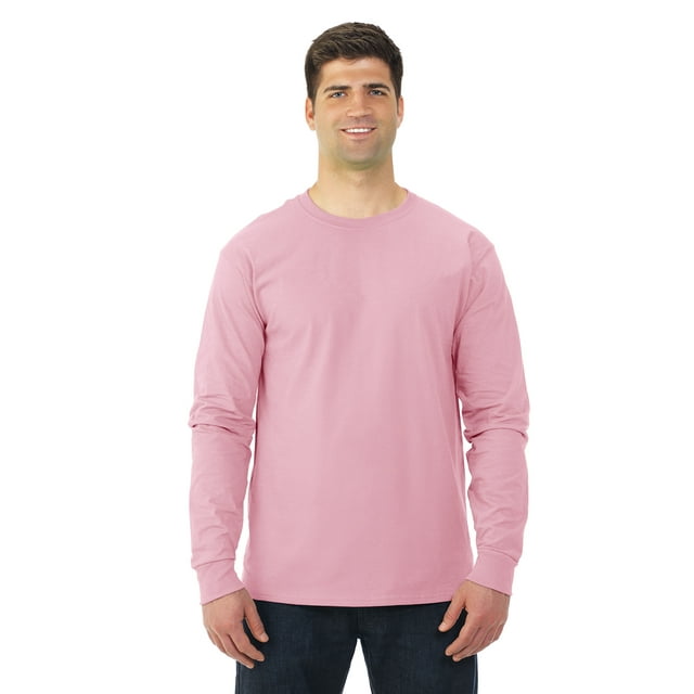 T-Shirt à Manches Longues en Coton HD, m, Rose Classique