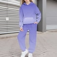 thumbnail image 2 of MKOSPLRT Girls 2 Piece Outfits Hoodie Sweatsuit Sets Gradient Sweatwear Baggy Fall Joggers Sweatpant with Pockets 4-15 Years, 2 of 7
