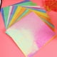 thumbnail image 4 of BRIGHTFUFU 100 hojas de papel iridiscente cuadrado brillante, plegable, para manualidades, recortes de papel (15 cm, 10 colores), 4 of 7