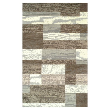 Superior 8 ft. x 10 ft. Light Blue Ivory Abstract Modern Indoor Area Rug