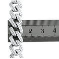 thumbnail image 6 of Sterling Silver Moissanite 11mm Miami Cuban Link 20" Prong Set Necklace 17.10 CT, 6 of 7