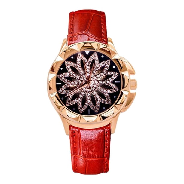 NUEVO reloj de de de imitación de flores para mujer Reloj de casual rojo Yinane Reloj de pulsera de lujo para mujer