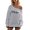 1Grey, variant on HNMKIU Off The Shoulder Sweatshirt Women's Letter Print Long Sleeve Off Shoulder Hoodie and Comfortable Pullover Top 03_Grey,L