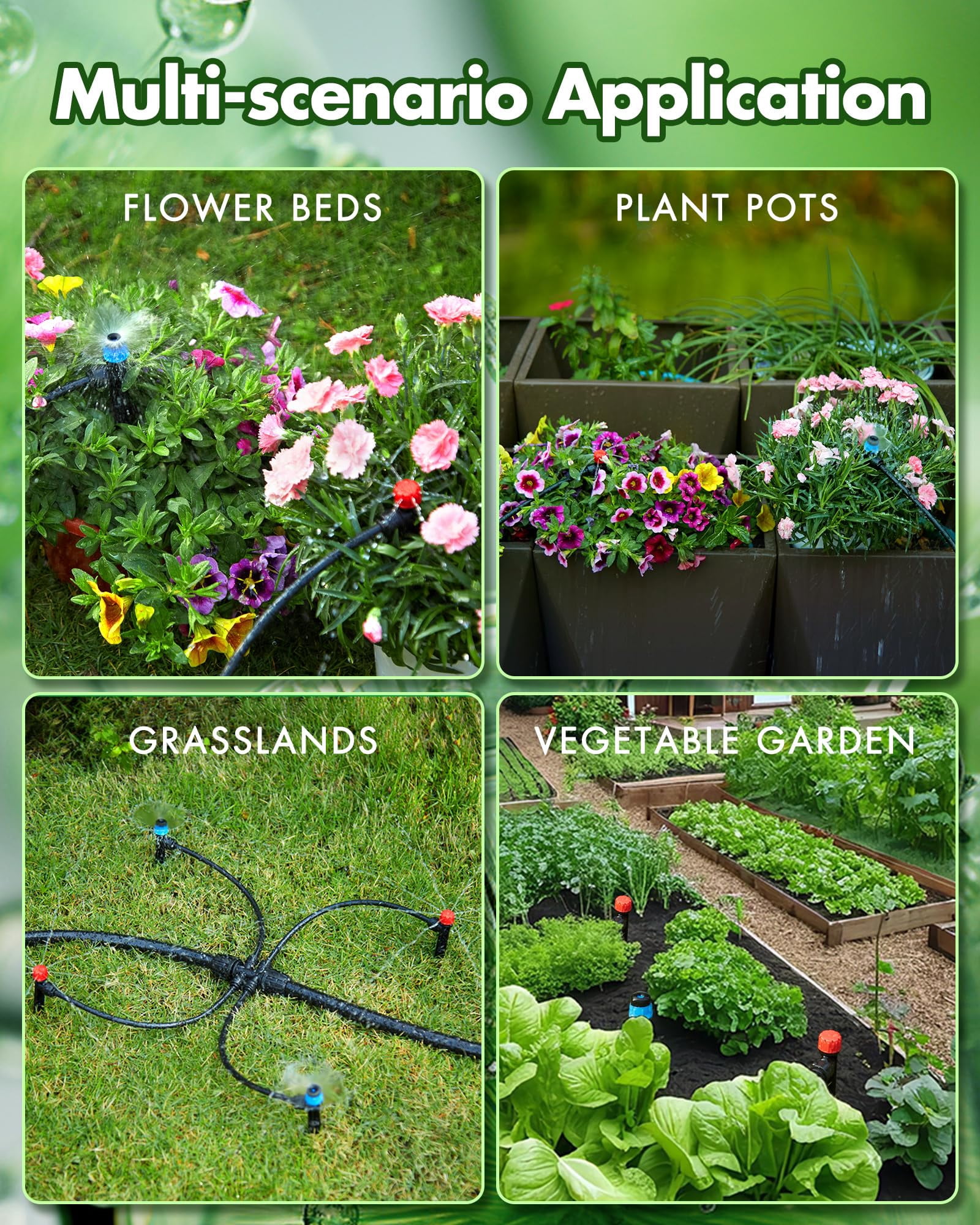 240FT Drip Irrigation System Kits - Automatic Garden Watering Sprinkler Patio Misting Plant Irrigation Water Equipment