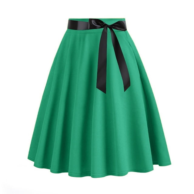 Liquidation à 50 % de Rabais! Robes d'Invitée de Mariage d'Automne, Jupe Mi-Longue et Jupe Mi-Longue à la Cheville pour Femmes, Nouveau Style à la Mode, Vert, TG