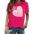 thumbnail image 4 of Meichang T-Shirts Graphiques pour Femmes T-Shirts de la Saint-Valentin Imprimé Cœur Manches Courtes Hauts Mignons Col Rond T-Shirts Décontractés de Vacances T-Shirts de la Saint-Valentin, 4 of 4