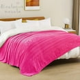 thumbnail image 3 of Exclusivo Mezcla King Size Soft Bed Blanket, Warm Fuzzy Luxury Bed Blankets, Decorative Geometry Pattern Plush Throw Blanket for Bed, 90"x104", Hot Pink, 3 of 8