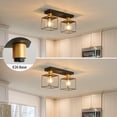 thumbnail image 5 of Semi Flush Mount Ceiling Light with Industrial Style Matte Black, Kitchen Pendent Light with High-Quality Solid Metal, Chandelier Lighting for Dining Room Hallway Entryway Bedroom Living Room, 5 of 7