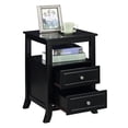 thumbnail image 3 of Convenience Concepts Melbourne 2 Drawer End Table with Shelf, Black, 3 of 6
