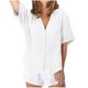 thumbnail image 5 of Talla grande Tops de tallas grandes,Blusa informal de manga corta con estampado para mujer, cuello redondo, tela cómoda, ideal para uso diario y en casa, sopatenor, 5 of 9