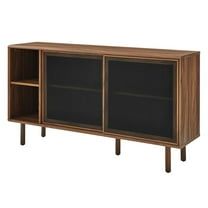 Console Entry Table Sideboard Cabinet, Walnut, Wood, Metal, Industrial Living Lounge Cafe Lobby Hospitality Restaurant, Modern Contemporary HB34579