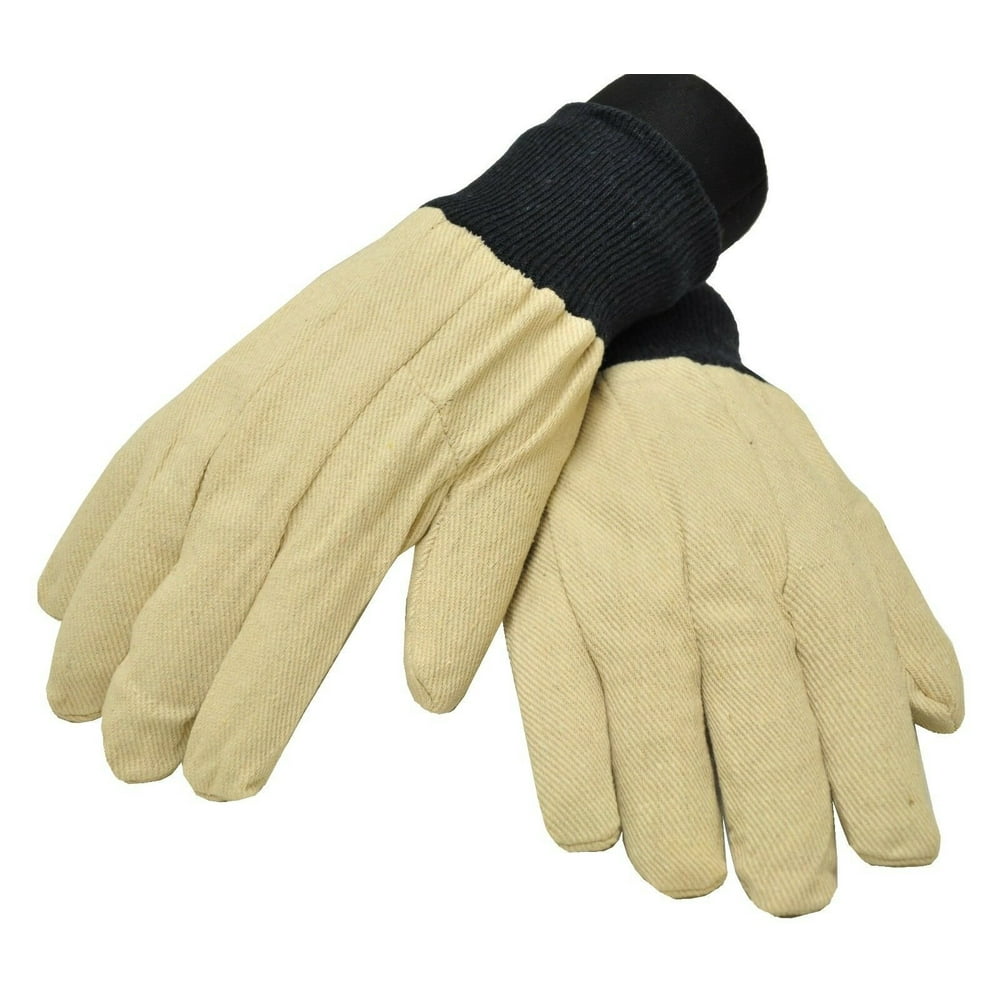 G & F 7407L-12 Men's Glove Cotton Canvas - Knit Wrist Cuff Helps Keep ...