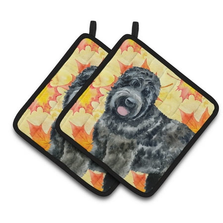

Caroline s Treasures Black Russian Terrier Fall Pair of Pot Holders