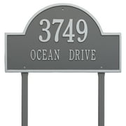 Personalized Whitehall Products Estate Lawn 2-Line Arch Marker in Pewter Silver