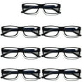 thumbnail image 1 of 7 Pairs Mens Unisex Blue Light Blocking Reading Glasses Black Spring Hinge Readers +2.25, 1 of 6
