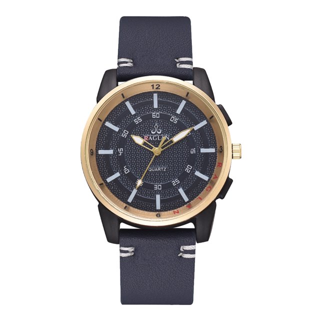 Reloj De Cuarzo Reloj Reloj De Pu Hombres Casual Elegante Cuarzo Analógico PU Correa De Cuero Reloj De Pulsera De Negocios Azul EOTVIA No