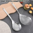 thumbnail image 4 of 2 Pack Skimmer Slotted Spoon Strainer with Long Handle, Stainless Steel Pasta Spider Strainer Skimmer Ladle for Pasta Frying Strainer, Frying Strainer Spoon, Kitchen Cooking Skimmer Colander, 4 of 7