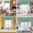 thumbnail image 5 of Teal Flower Valance Curtain for Windows Retro Abstract Watercolor Teal Blue Gold Floral Blossom Rod Pocket Curtain Valances Short Window Treatments for Kitchen Bathroom Laundry Basement 56 x 16 Inch, 5 of 9