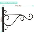 thumbnail image 4 of 4 PCS Hanging Plant Brackets, 10"  Plant Hangers for Wall Fence Porch Outdoor Indoor, Metal Plant Hooks for Basket, Flower, Planter, Feeder, Lantern, Wind Chime, 4 of 7