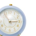 thumbnail image 2 of Desk Small Round Clock Circular Base Mute Corrosion Resistance Quartz Bedside Alarm Clock with Night Light for Bedroom School, 2 of 5