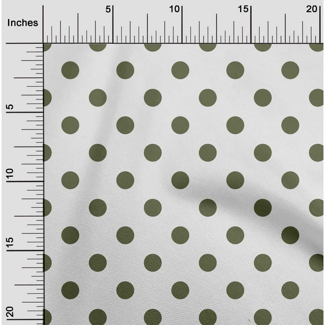 oneOone Georgette Viscose Olive Green Fabric Polka Dots Dots Craft Projects Decor Fabric Printed By The Yard 42 Inch Wide