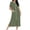 Army Green, variant on Women's Star Print Sleep Robe Short Sleeve Nightgown with Full Zipper & Pocket for Casual Home Loung Wear