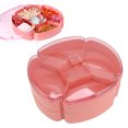 thumbnail image 1 of Plastic Divided Serving Tray Double Layer Divided Serving Dish Nut Platter Candy Snacks Dried Fruit Plate with Lid Divided Serving Tray, 1 of 8