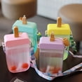 thumbnail image 4 of Neinkie Cute Kids Water Bottles with Straws, Creative Ice Cream Popsicle Leakproof Plastic Drink Water Bottles, BPA Free, Adjustable Shoulder Strap, for Sports Travel-7.99" x 4.21" x 1.73", 4 of 7