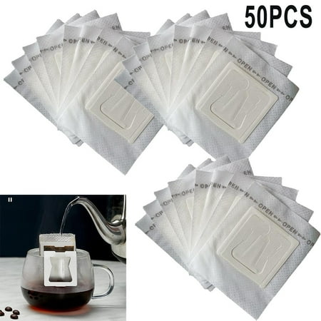 

SUKIY 50PCS Drip Bag Filters Paper Coffee Hanging Ear Style Coffee Filter Paper