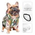 thumbnail image 3 of Fotbe Summer Cactus With Blooming Print Small Dog Sweater Hoodies Pet Grey Hooded Soft Fleece Sweatshirts with Pocket Fall Winter Puppy Cat Sweaters Warm Clothes-Medium, 3 of 7
