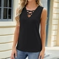 thumbnail image 4 of UYISJ Summer Tops for Women Sleeveless Criss Cross Casual Tank Tops Solid Color Shirt Basic Blouse, 4 of 5
