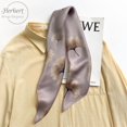 thumbnail image 4 of Silk Scarf for Women, 100% Mulberry Silk, 65x65cm Square, Head & Neck Scarf,65,Purple, 4 of 7