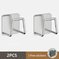 thumbnail image 1 of Soporte de esponjas para fregadero de cocina de acero inoxidable, estante de secado de drenaje autoadhesivo, ganchos de pared para cocina, organizador de almacenamiento de accesorios 1/6, 1 of 5