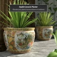 thumbnail image 2 of Red Lantern Large 20" Satsuma Porcelain Fishbowl Planter, 2 of 6