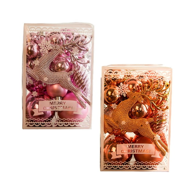 60 bolas navideñas colgantes para decoración del hogar, ideales para bares, fiestas, festivales, Año Nuevo y comedores. rosa rosa áurea