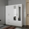 thumbnail image 2 of FM FURNITURE Hilda Wardrobe Multistorage with Two Mirrors White, 2 of 8