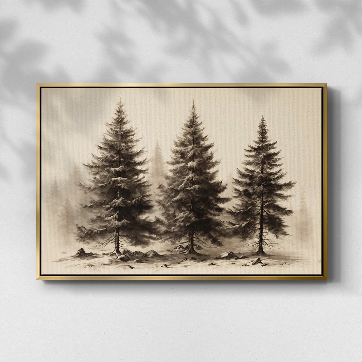 Vintage Landscape-CLXX By Wexford Home Framed in Gold Wood Gallery Wrapped Canvas 25 in. x 37 in.