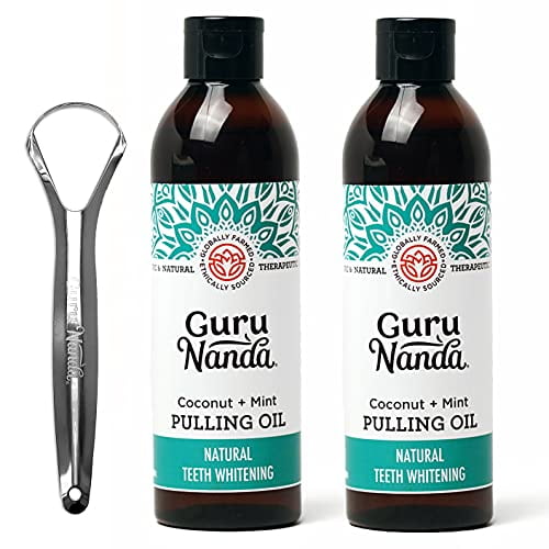 GuruNanda Pulling Oil & Dental Kit, Ayurvedic Blend of Coconut Oil