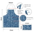 thumbnail image 7 of Blue Pioneer Flower and Paisley Pattern Apron-Garden Aprons for Women with Pockets-Cotton Linen Waterproof Kitchen Cooking Gardening Aprons Adjustable for Kitchen,Cooking,BBQ and Salon 33x27 Inch, 7 of 7