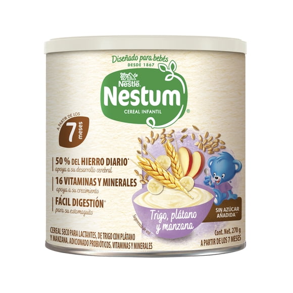 Cereal seco para lactantes Nestum trigo manzana y plátano 270 g